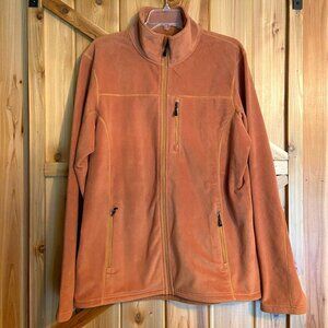 Eastern Mountain Sports EMS Fleece Jacket Mens Large Full Zip Pockets Rust